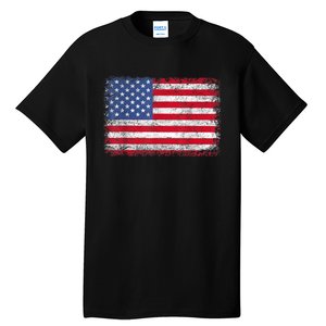 Usa Patriotic American Flag Us Tall T-Shirt