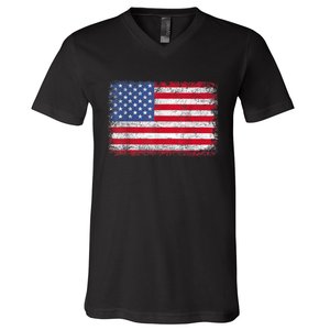 Usa Patriotic American Flag Us V-Neck T-Shirt