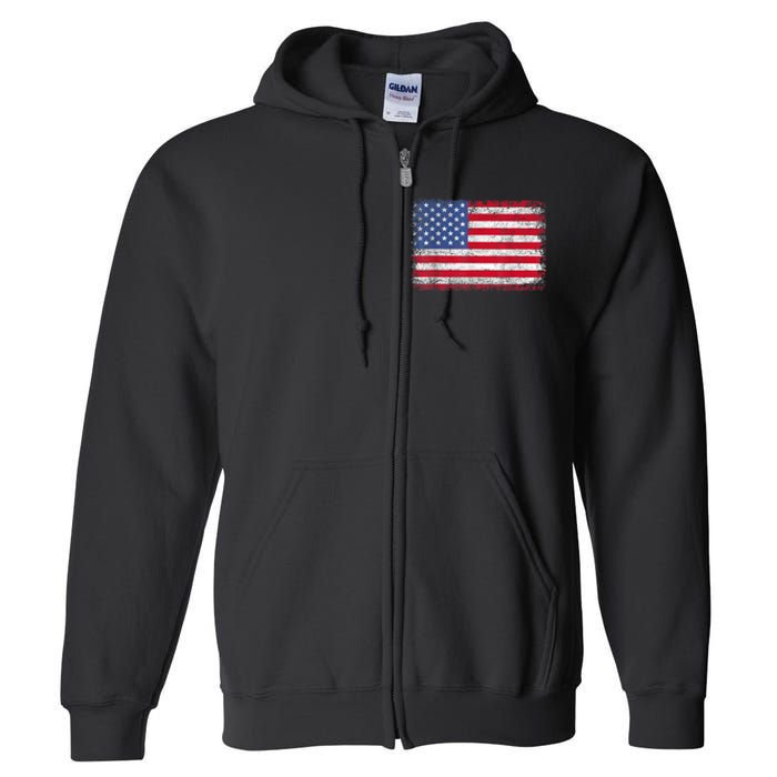 Usa Patriotic American Flag Us Full Zip Hoodie