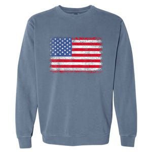 Usa Patriotic American Flag Us Garment-Dyed Sweatshirt