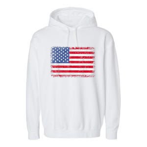 Usa Patriotic American Flag Us Garment-Dyed Fleece Hoodie