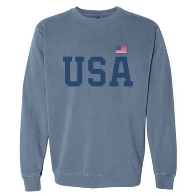 Usa Patriotic American Flag 4th Of July Gift Garment-Dyed Sweatshirt