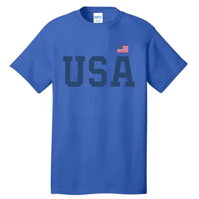 Usa Patriotic American Flag 4th Of July Gift Tall T-Shirt