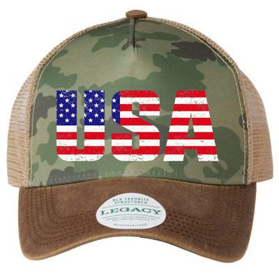 Usa Patriotic American Flag Legacy Tie Dye Trucker Hat