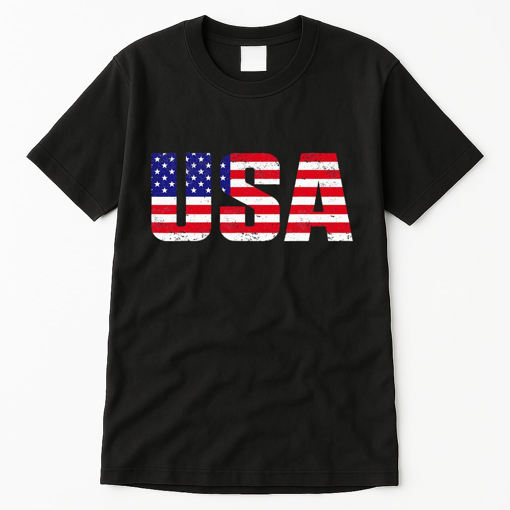 Usa Patriotic American Flag Tall T-Shirt