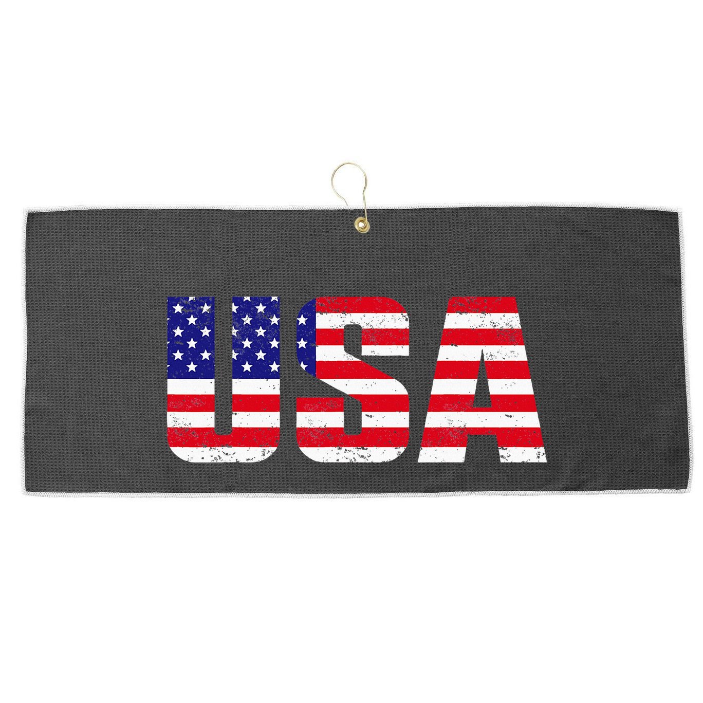 Usa Patriotic American Flag Large Microfiber Waffle Golf Towel