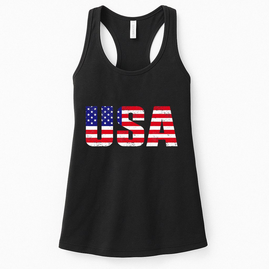 Usa Patriotic American Flag Womens Tank Top