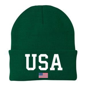 Usa Patriotic American Flag July 4th Knit Cap Winter Beanie