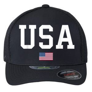 Usa Patriotic American Flag July 4th Flexfit Unipanel Trucker Cap