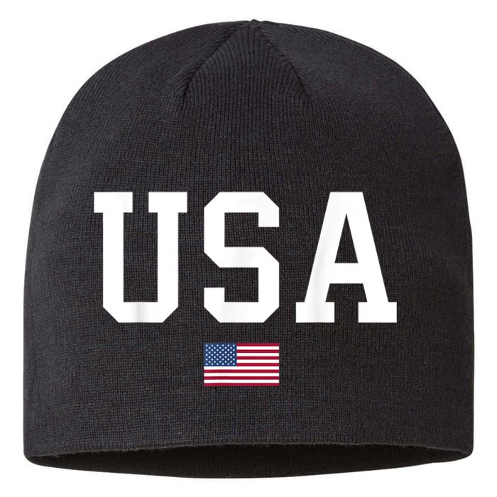 Usa Patriotic American Flag July 4th Sustainable Beanie