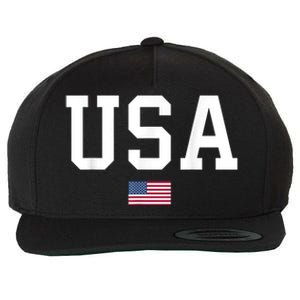 Usa Patriotic American Flag July 4th Wool Snapback Cap