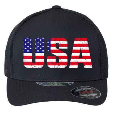 USA Patriotic American Flag For Men Women Kids Flexfit Unipanel Trucker Cap