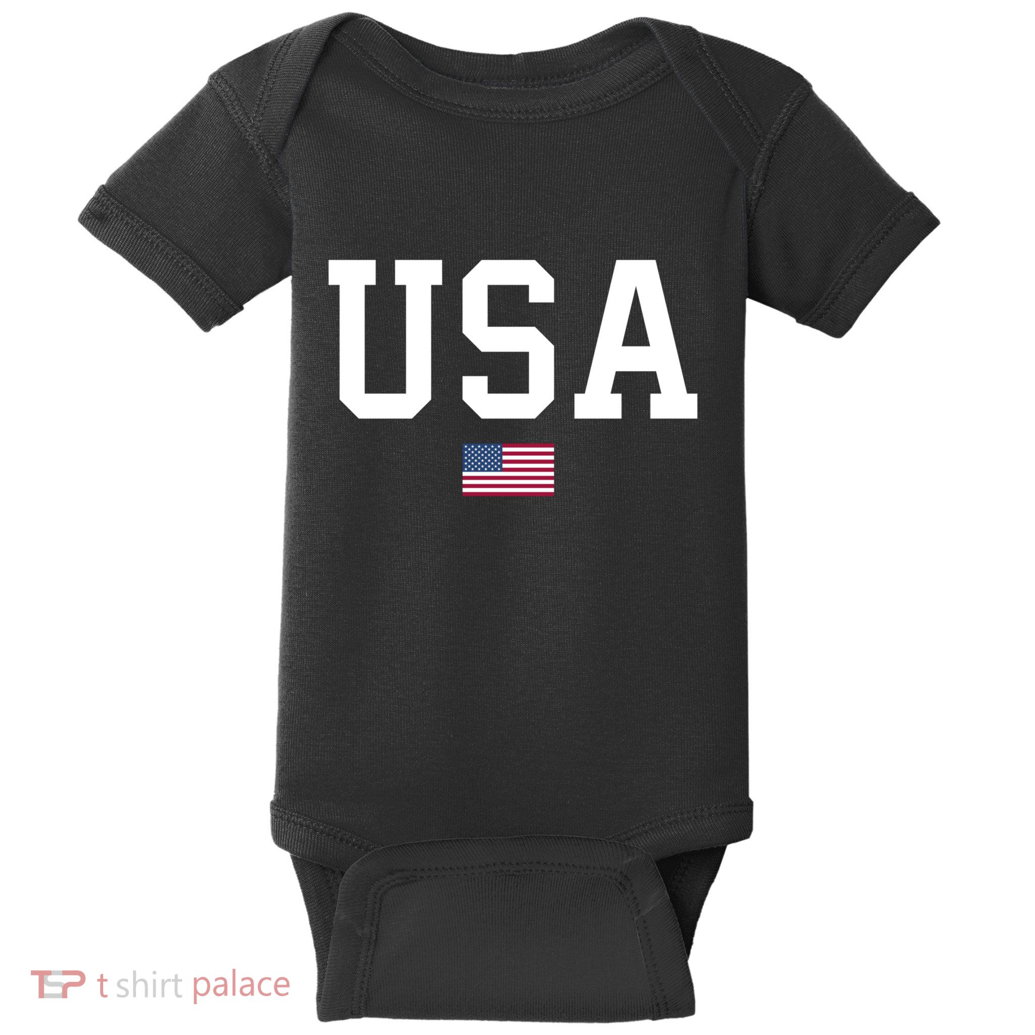 Usa Patriotic American Flag July 4th Baby Bodysuit
