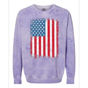 Usa Patriotic American Flag Us Colorblast Crewneck Sweatshirt