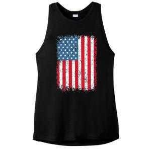 Usa Patriotic American Flag Us Ladies PosiCharge Tri-Blend Wicking Tank