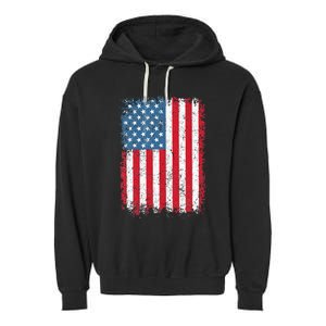 Usa Patriotic American Flag Us Garment-Dyed Fleece Hoodie