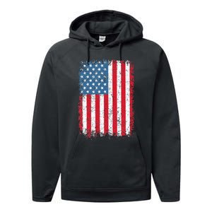 Usa Patriotic American Flag Us Performance Fleece Hoodie