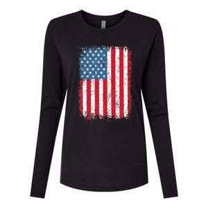 Usa Patriotic American Flag Us Womens Cotton Relaxed Long Sleeve T-Shirt