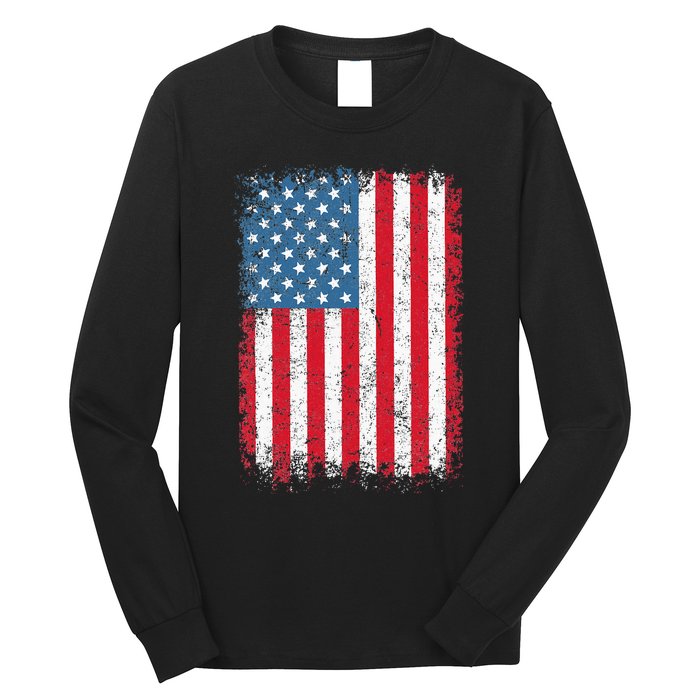 Usa Patriotic American Flag Us Long Sleeve Shirt