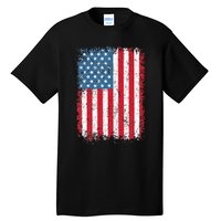 Usa Patriotic American Flag Us Tall T-Shirt