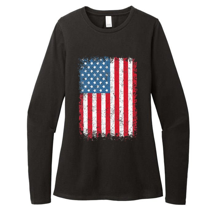 Usa Patriotic American Flag Us Womens CVC Long Sleeve Shirt