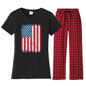 Usa Patriotic American Flag Us Women's Flannel Pajama Set