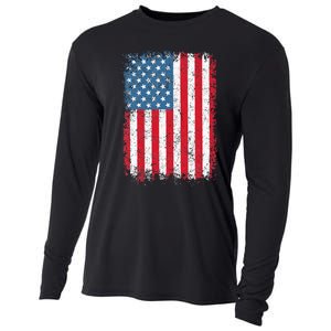 Usa Patriotic American Flag Us Cooling Performance Long Sleeve Crew