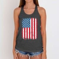 Usa Patriotic American Flag Us Women's Knotted Racerback Tank