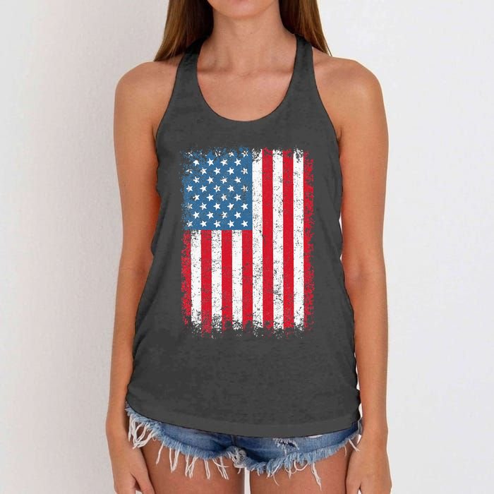 Usa Patriotic American Flag Us Women's Knotted Racerback Tank