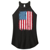 Usa Patriotic American Flag Us Women's Perfect Tri Rocker Tank