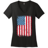 Usa Patriotic American Flag Us Women's V-Neck T-Shirt