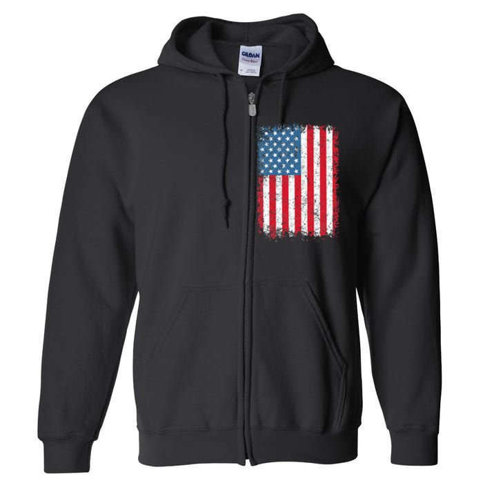 Usa Patriotic American Flag Us Full Zip Hoodie