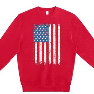 Usa Patriotic American Flag Us Premium Crewneck Sweatshirt