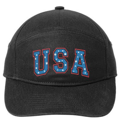 USA Patriotic American Flag 4th Of July 7-Panel Snapback Hat