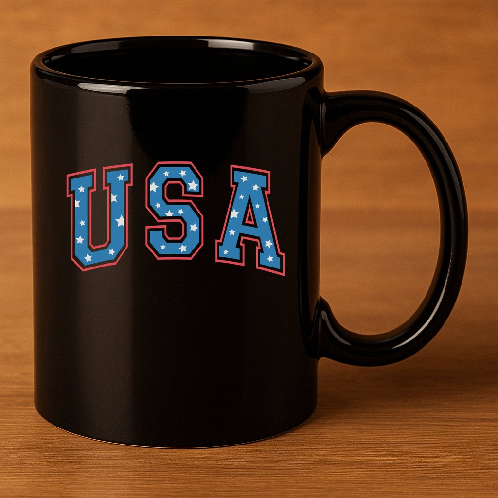 USA Patriotic American Flag 4th Of July 11oz C Handle Ceramic Mug