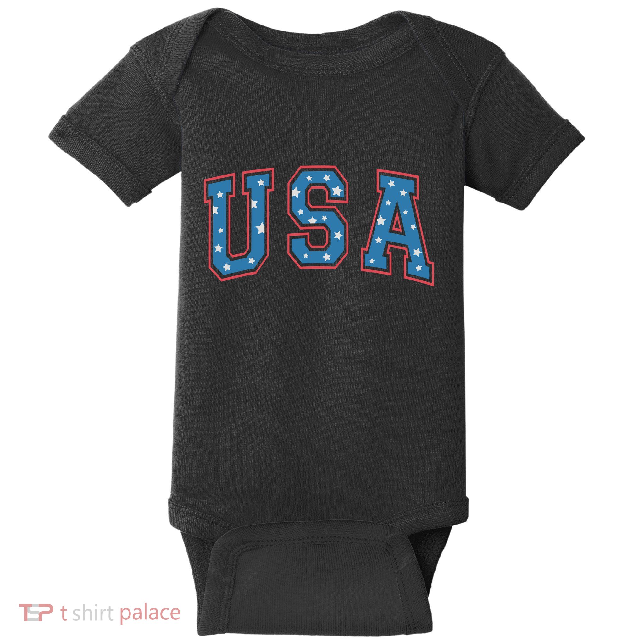 USA Patriotic American Flag 4th Of July Baby Bodysuit