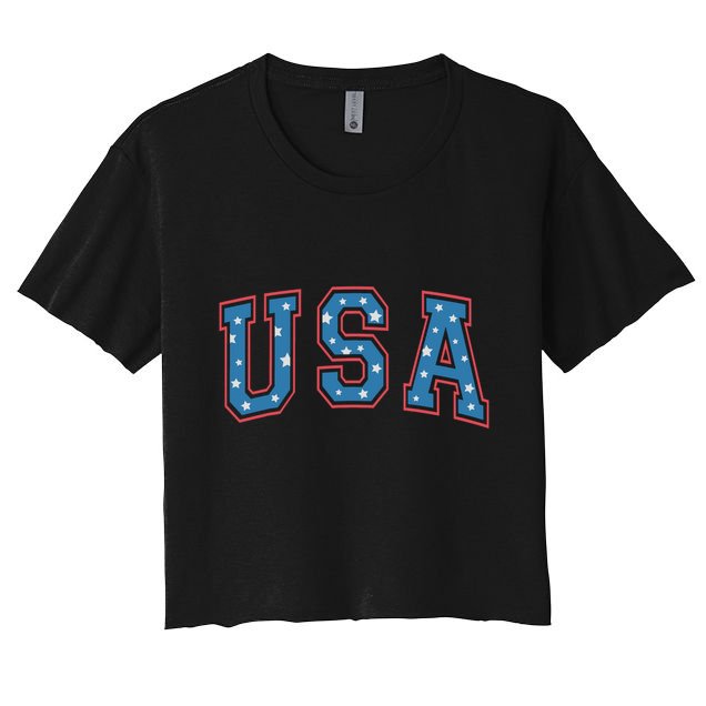 USA Patriotic American Flag 4th Of July Crop Top