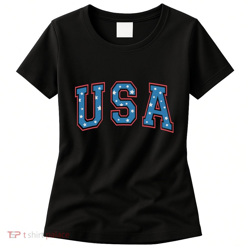 USA Patriotic American Flag 4th Of July Womens T-Shirt
