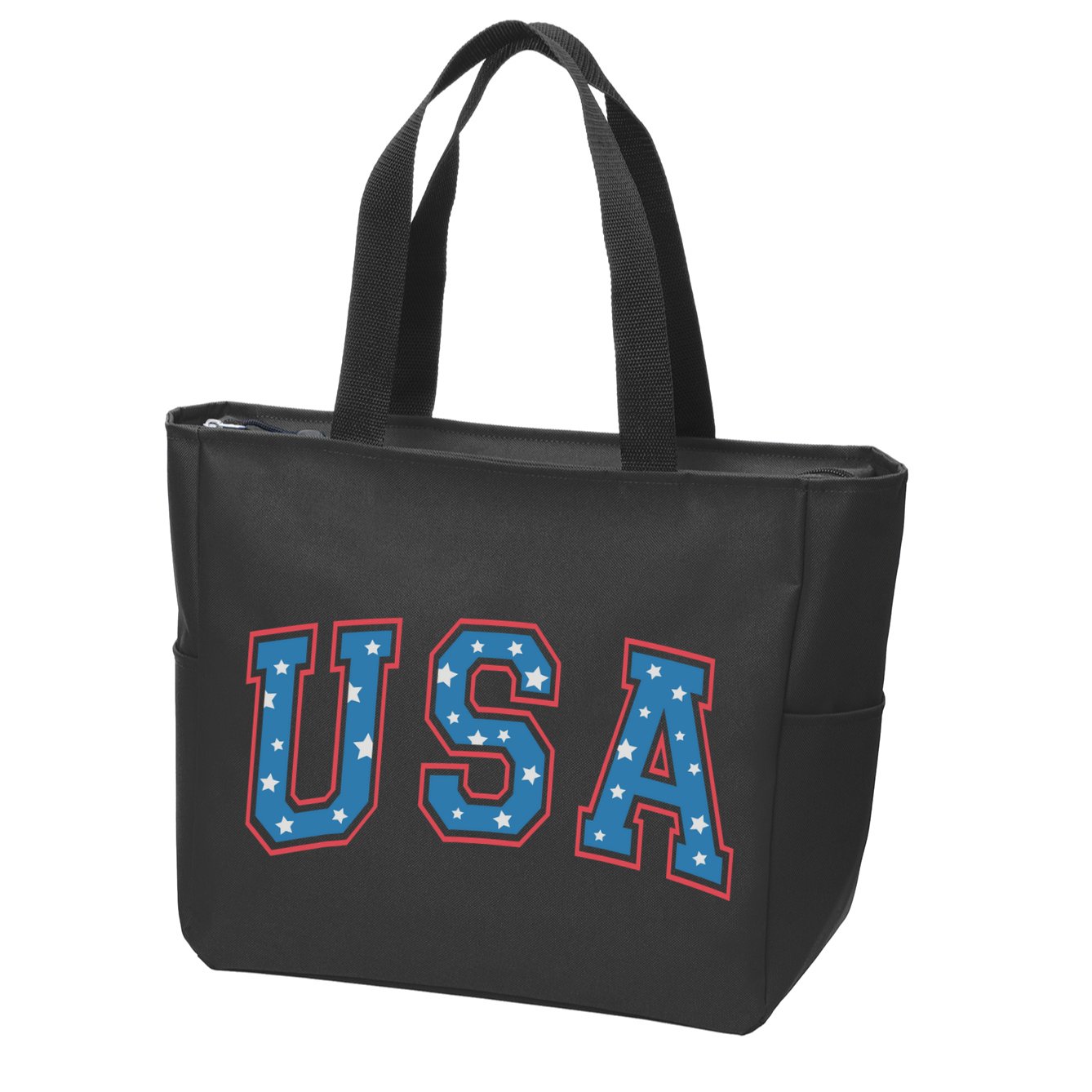 USA Patriotic American Flag 4th Of July Zip Tote Bag