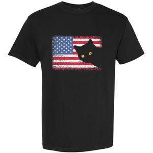 Usa Patriotic American Flag Us Cat Garment-Dyed Heavyweight T-Shirt