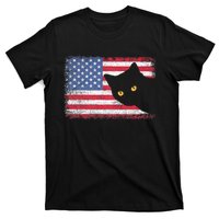 Usa Patriotic American Flag Us Cat T-Shirt