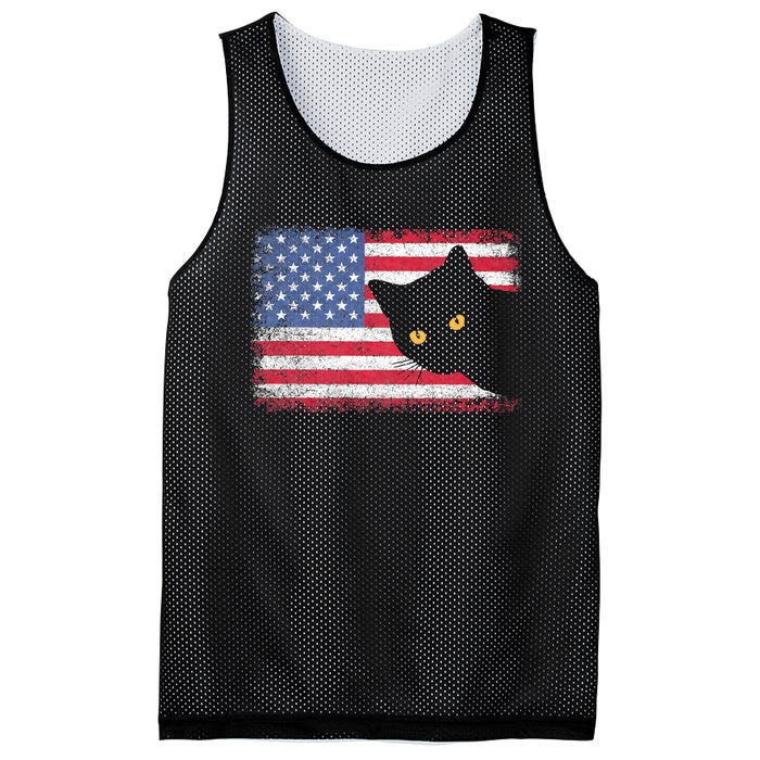 Usa Patriotic American Flag Us Cat Mesh Reversible Basketball Jersey Tank