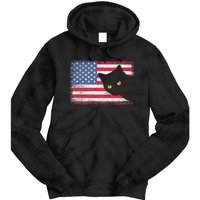 Usa Patriotic American Flag Us Cat Tie Dye Hoodie