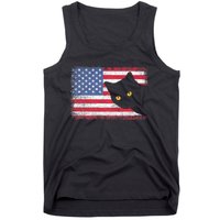 Usa Patriotic American Flag Us Cat Tank Top