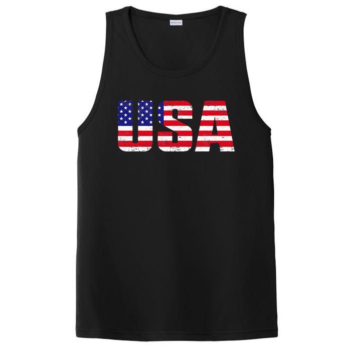 Usa Patriotic American Flag PosiCharge Competitor Tank