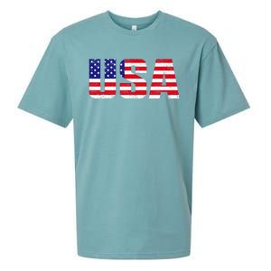 Usa Patriotic American Flag Sueded Cloud Jersey T-Shirt