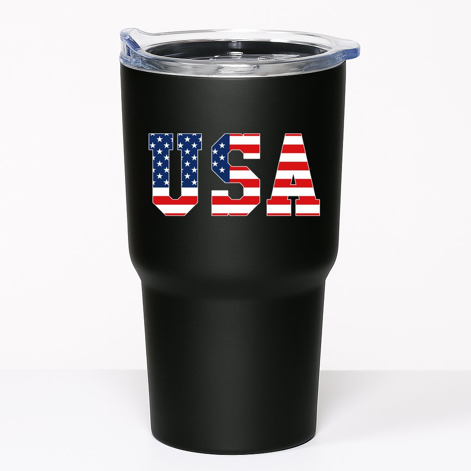 USA Patriotic American Flag Hoodie Red White Blue Tumbler