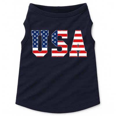USA Patriotic American Flag Hoodie Red White Blue Doggie Tank