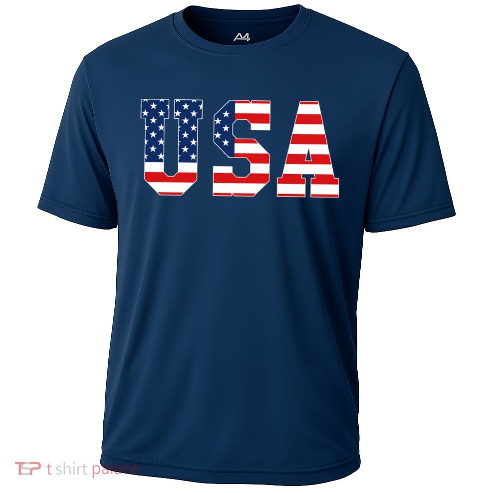 USA Patriotic American Flag Hoodie Red White Blue Performance Shirt