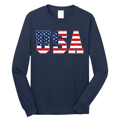 USA Patriotic American Flag Hoodie Red White Blue Long Sleeve Shirt